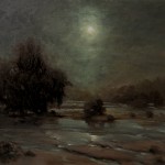 Chuck Larivey - "Prussian Moon on the James from Belle Isle", 20x24, price 2150 Chuck Larivey - "Prussian Moon on the James from Belle Isle", 20x24, $2150