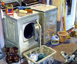 Robert Isley, Walls Fine Art Gallery, Washer Dryer, painting of a laundry room